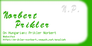 norbert prikler business card